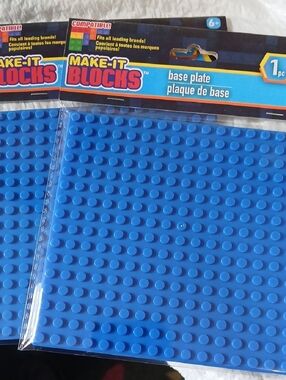 Make-It Blocks Base Plate - Bright Blue 5x5. Fits All Leading Brands